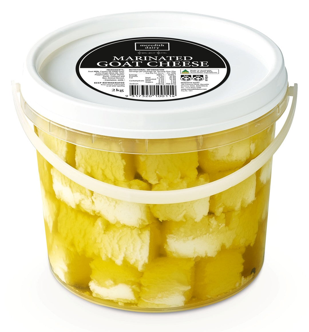 Meredith Dairy Marinated Goats Cheese Pieces 2kg