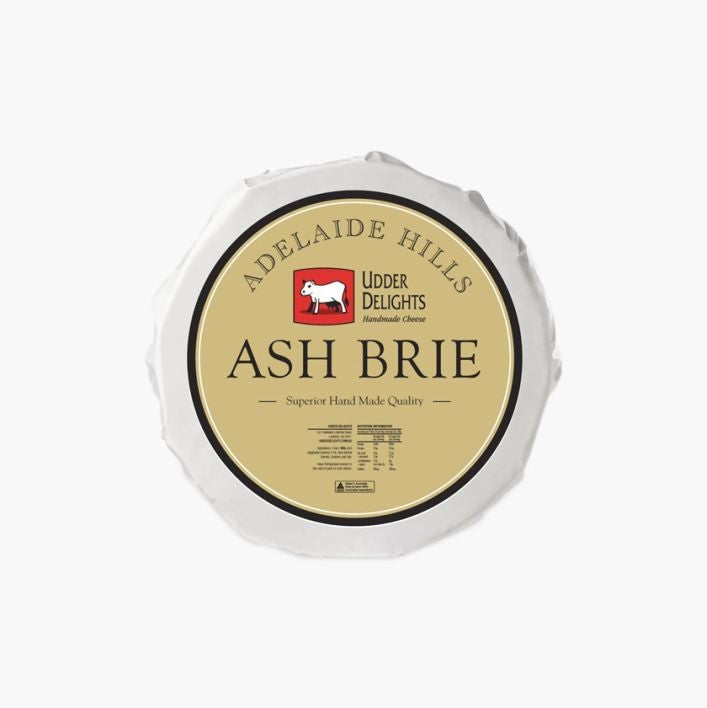 Udder Delights Ashed Brie Cheese Wheel 1kg