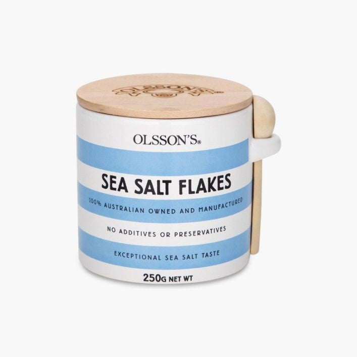 Olsson's Sea Salt Flakes Stoneware Jar 250g
