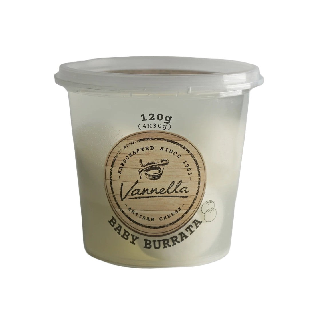 Vannella Baby Burrata Cheese 120g (4 pieces)